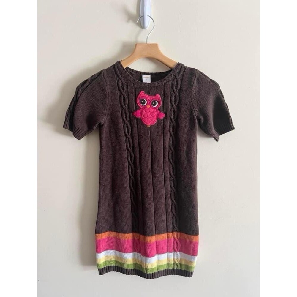 Gymboree Fall‎ For Autumn Sweater Bird Owl Dress Size 8 Girls